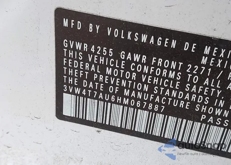 2017 Volkswagen Golf Gti Autobahn 4-Door/S 4-Door/Se 4-Door/Sport 4-Door из США, поврежденный, VIN 3VW4T7AU6HM067887